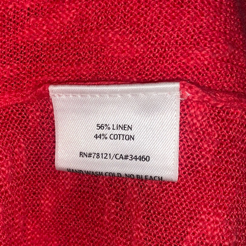 Eileen Fisher Slub Knit Linen Cotton Open Front Cardigan - Picture 7 of 7